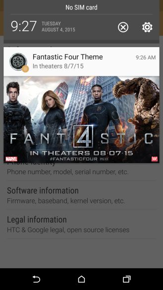 Fotografía - [Conducta pegajoso Enormemente] HTC Empujado A Fantastic Four anuncio Notificación al un M8 y M9